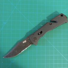 SOG Trident Pocket Knife Clip-Point Combo Edge Assisted Flipper Black picture