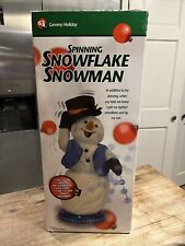 Gemmy Vintage Spinning Snowflake Snowman Musical Light Up Animated Figure picture