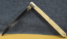 Hammer&Sickle Bulgarian White marble handle MELON  TESTER c.1971's Folding Knife picture