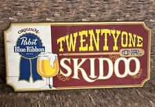 Pabst Blue Ribbon PBR Wood Sign 21 Or Skidoo Mancave Bar VTG picture