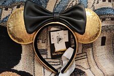 Disney Parks WDW 50th Anniversary Loungefly Gold Leather Luxe Ears Headband NWT  picture