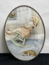 VINTAGE BESSIE PEASE GUTMANN FRAMED ART PRINT THE LULLABY GOLD CHAIN LINK FRAME picture