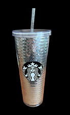 Starbucks Tumbler 2020 Holiday Silver Sequin 24 oz Cold Cup Straw NEW picture