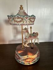 Vintage  carousel horse figurine floral Music Box picture