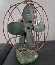 Vintage Made-rite Corp Green Heavy Metal Desk Fan 404-38 TESTED picture