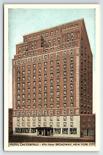 1920s NEW YORK CITY HOTEL CHESTERFIELD NEAR BROADWAY ADVERTISING POSTCARD P2143 picture