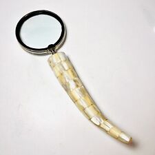 Antique Vintage Magnifying Glass Mother of Pearl Silver Horn Handle picture