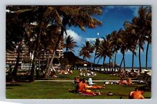 Waikiki HI-Hawaii, Fort DeRussy At Beach, Antique, Vintage c1974 Postcard picture