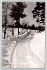 Michigan RPPC Norway Winter Scene Amasa Cancel 1945 Roosevelt Stamp Postcard picture