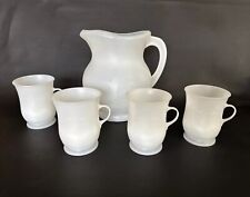 Kool Aid Man Vintage 2 Qt Pitcher And 4 Matching Drink Cups White Plastic Nice picture