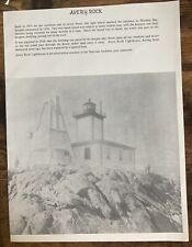 Book Clipping Photo Avery Rock Lighthouse Machias Bay Maine picture