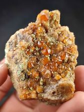 82-gm Orange Garnet Lustous Crystals AKA Grossular Garnet on matrix @Pakistan picture