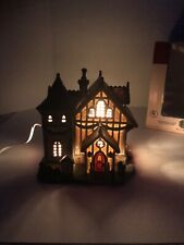 New Open Box Vintage LEMAX Village Collection Chadwell Chapel Porcelain Lighted picture