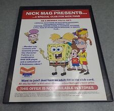 Nickelodeon Magazine Club Spongebob Hey Arnold 2003 Print Ad Framed 8.5x11  picture