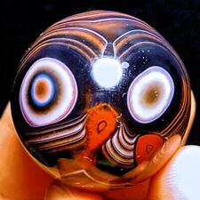 TOP 53G Natural Polished Silk Banded Agate Sphere Ball Crystal Madagascar L1486 picture