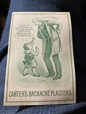 1880s Carters Backache Plasters Herb Medicine Trade Card Baby Talk to Grandpa picture