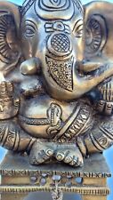 Solid BRASS SEATED GANESH STATUE 7