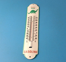 Vintage Sinclair Gas Sign - Dino Service Pump Ad Sign on Porcelain Thermometer picture