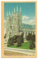 Lewiston Maine c1940's Cathedral of St. Peter's and St. Paul's, church picture