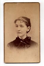 ANTIQUE CDV CIRCA 1880s BAKER GORGEOUS YOUNG LADY IN DRESS RUTLAND VERMONT picture