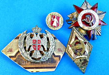4 Rare  Genuine Russian Military Badges / Pins picture