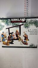 Kirkland 13 Piece Porcelain Nativity Set Wooden Crèche #75177 Costco COMPLETE picture