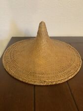 Conical Hat Asian Coolie Straw Bamboo Rice Field Farm Gardening Decor picture