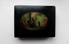 Fedoskino 1940's Lacquer Box Vintage Handmade USSR Pappier-Mache Mstera Palekh picture