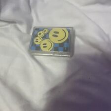 1999 Rinco Miniature Playing Cards w/ Smiley Faced And Blue/Black Check Pattern picture
