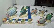 Lot (11) collection of tropical hand painted fish Mexico Vilman Hard Unique picture