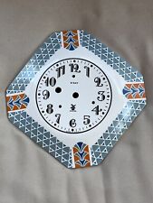 Art Deco Miller 8 Day Triangle Porcelain Blue Octagon Wall Clock Plate 10