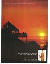 1981 Johhnie Walker Red Scotch Couple At Sunset On Deck Vintage Photo Print Ad picture