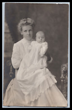 Vintage RPPC Mother and and ten week old baby Early 1900's picture