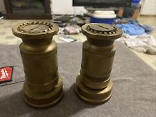 Two Vintage Powhatan Brass Fire Nozzles  picture