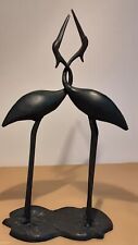 Beautiful Black Matte Metal Cranes on Lilly Pads Made In India picture
