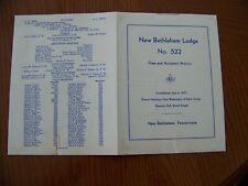 New Bethlehem Pennsylvania PA New Bethlehem Lodge Free Mason 522 Masonic 1952 picture