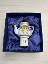 Vintage Sorelle Porcelain Teapot Night Light Floral Golden Accents With Box picture
