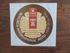 Vntge ROTORUA INTERNATIONAL HOTEL NEW ZEALAND Round Sticker/Decal New Old Stock picture