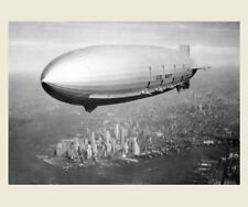 1933 Blimp Over New York PHOTO USS Macon Navy Airship Flying Goodyear Zeppelin picture