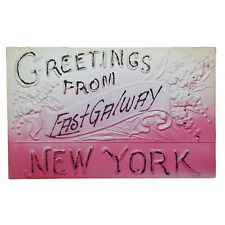 c1910 Greetings From East Galway New York Airbrush Embossed Antique Postcard C6 picture
