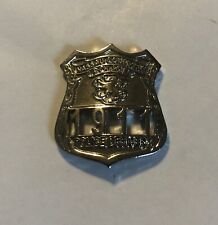 Nassau County NY Police Officer Mini Badge Lapel Pin Silver Tone picture
