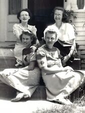 J8 Photograph 1940's Four Beautiful Women 4 Pretty Porch Doors 27 Sunlight picture