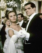 Sophia Loren in elegant white gown dances with unknown actor 8x10 photo picture