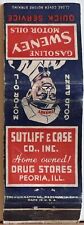 Sutliff & Case Co Drug Stores Peoria IL Illinois Vintage Matchbook Cover picture