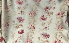 Delightful Antique French Floral Print Cotton Faded Shabby Chic 33.5