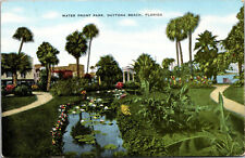 Vtg 1950s Water Front Park Daytona Beach Florida FL Unused Chrome Postcard picture