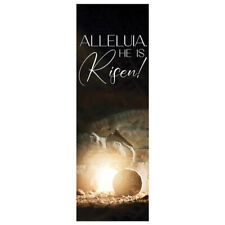 Christian Church Banners Sanctuary Wall Worship 2ft x 6ft He is Risen Banner picture
