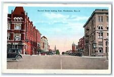 c1940's Second Street Looking East Business District Henderson Kentucky Postcard picture