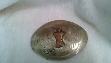 German Silver belt buckle with hunter picture