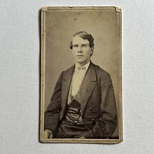 Antique CDV Photograph Handsome Charming Young Man Piercing Eyes Buffalo NY picture